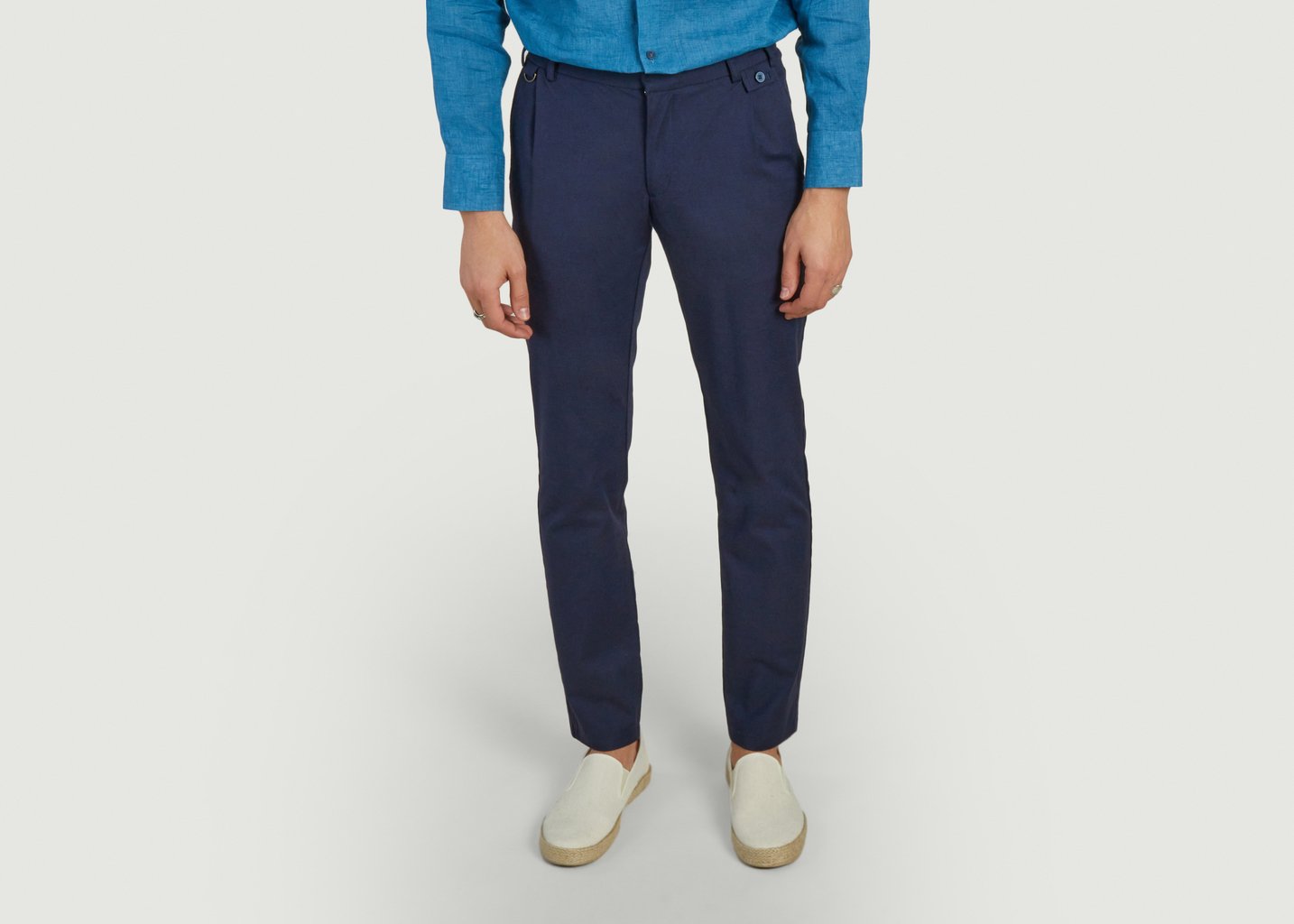 l'exception Pantalon Pleats Bleu Marine JagVi Rive Gauche
