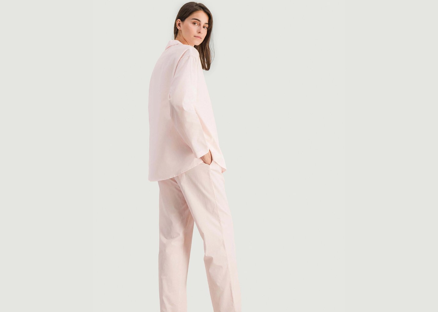 L'exception Pantalon Pyjama Femme Coton Bio Rose Pâle Angarde