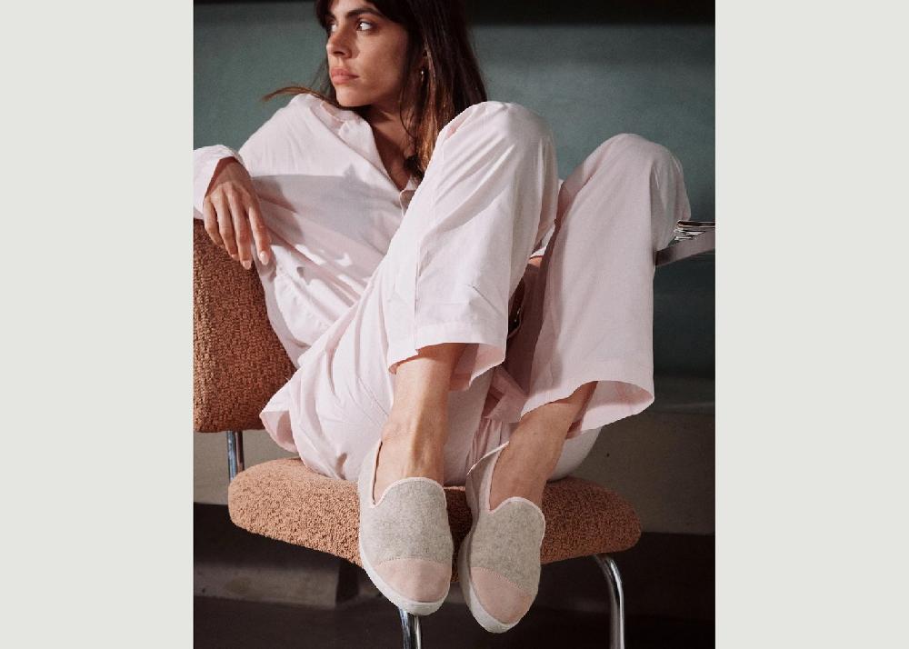 L'exception Pantalon Pyjama Femme Coton Bio Rose Pâle Angarde
