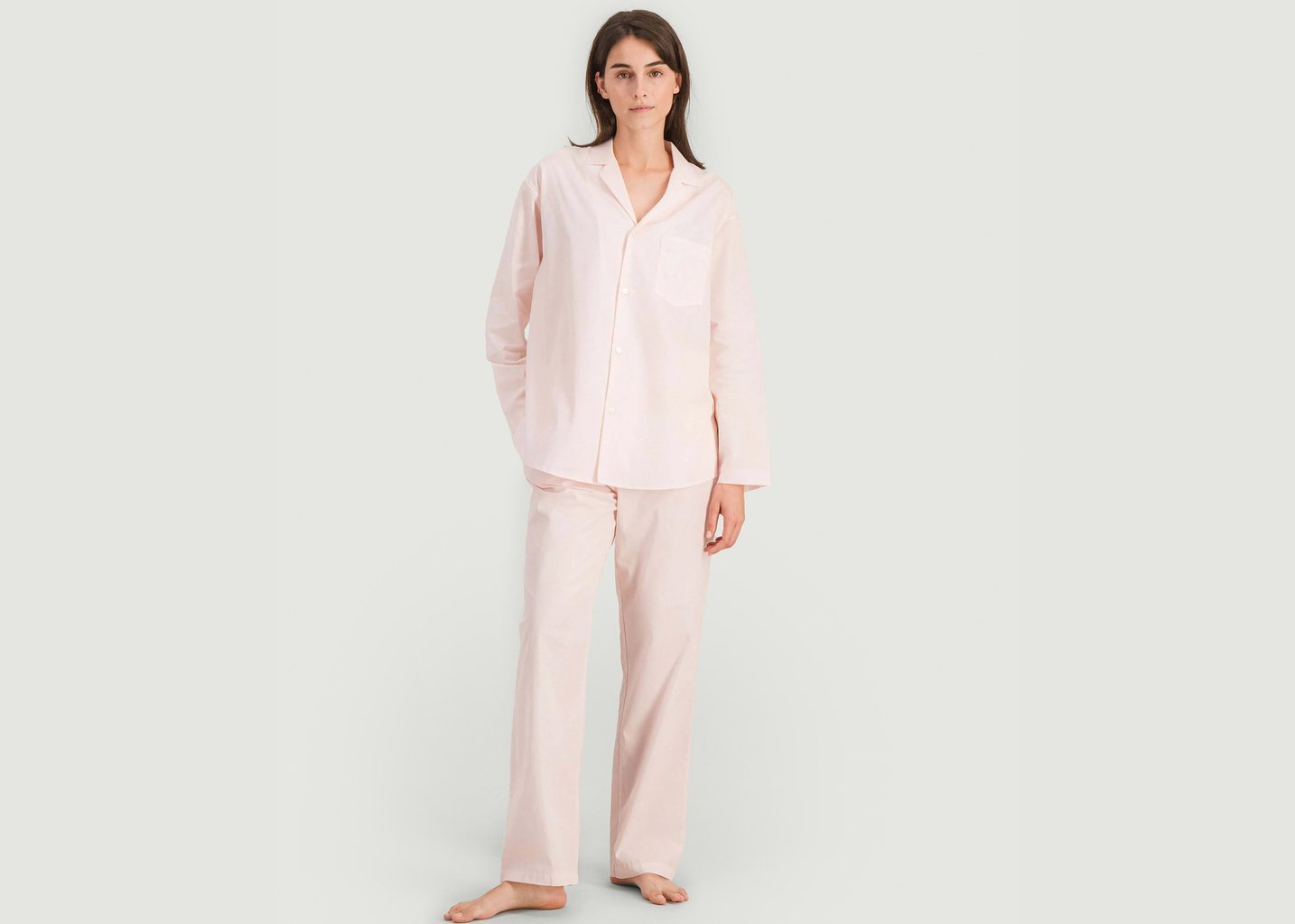 l'exception Pantalon pyjama femme coton bio Rose Pâle Angarde