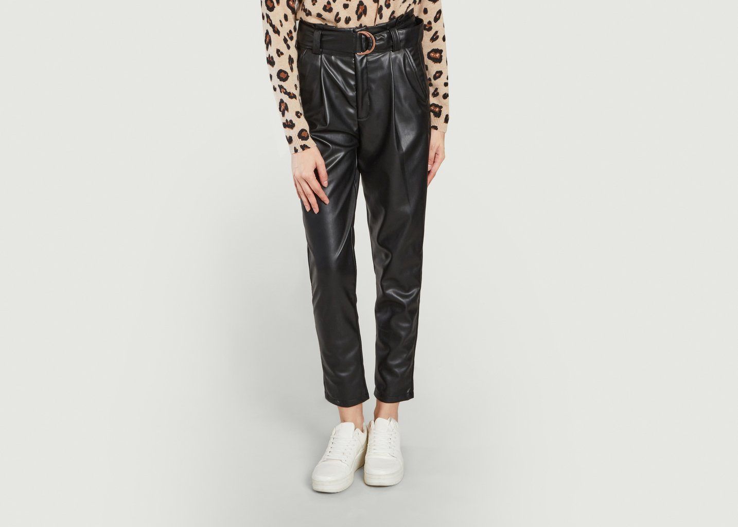 l'exception Pantalon simili cuir Ava Rock Noir Reiko