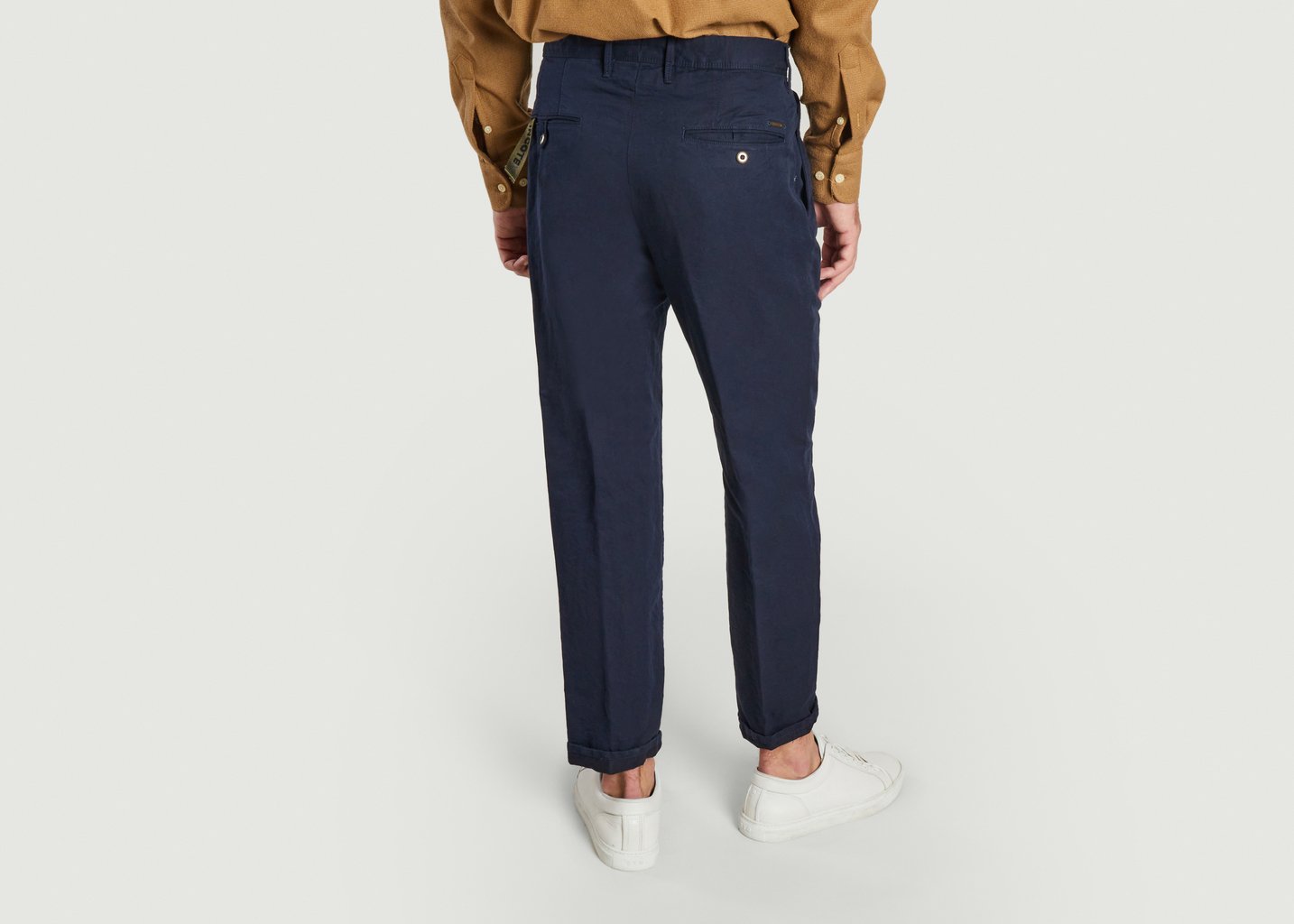 L'exception Pantalon Slim à Pinces Bleu Marine Incotex