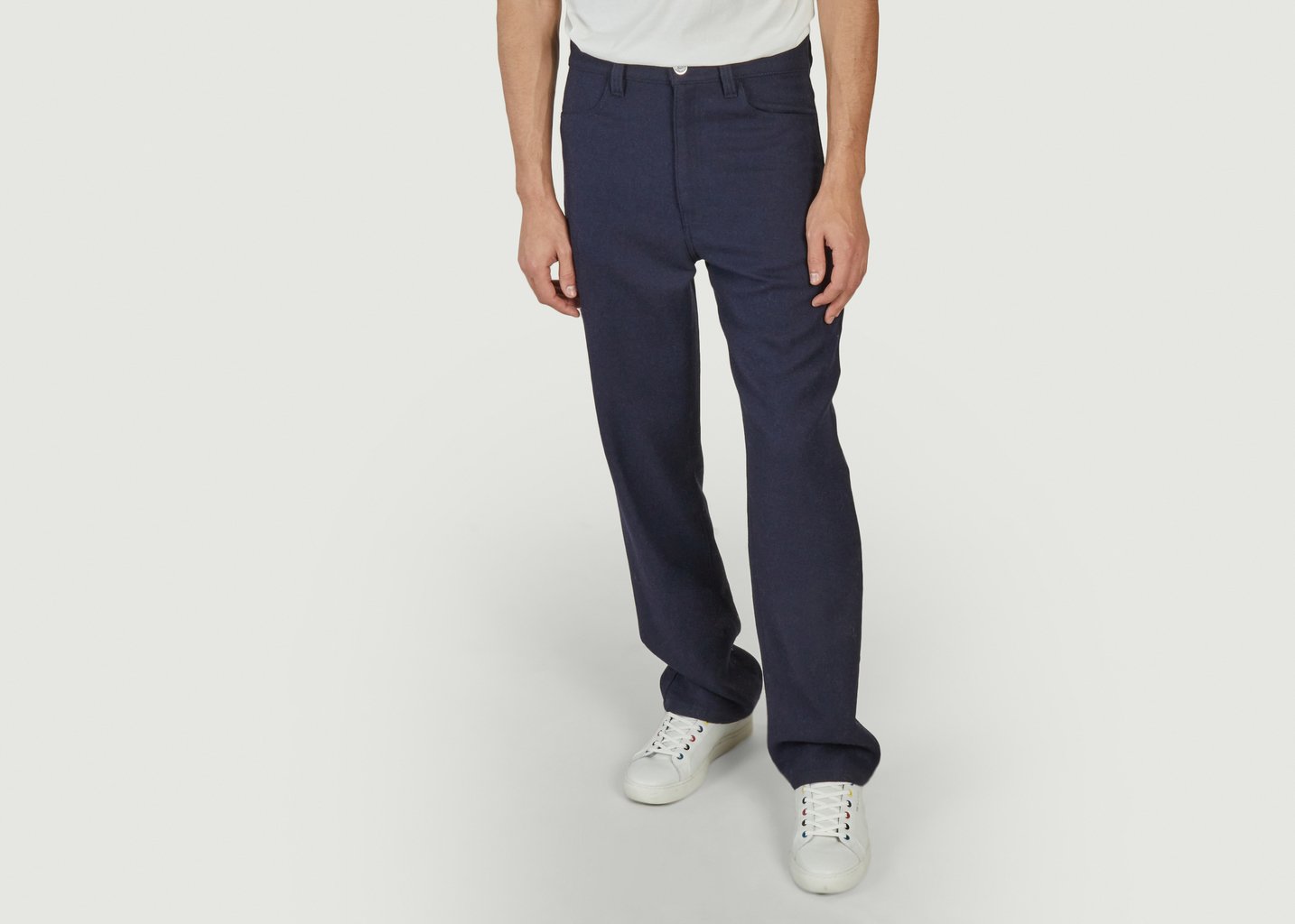 L'exception Pantalon Straight Fit Bleu Marine AMI Paris