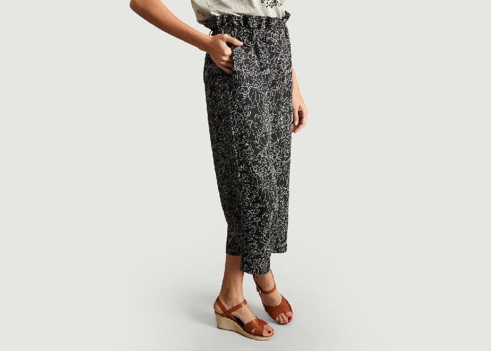 L'exception Pantalon Taille Elastiquée Noir Dévastée