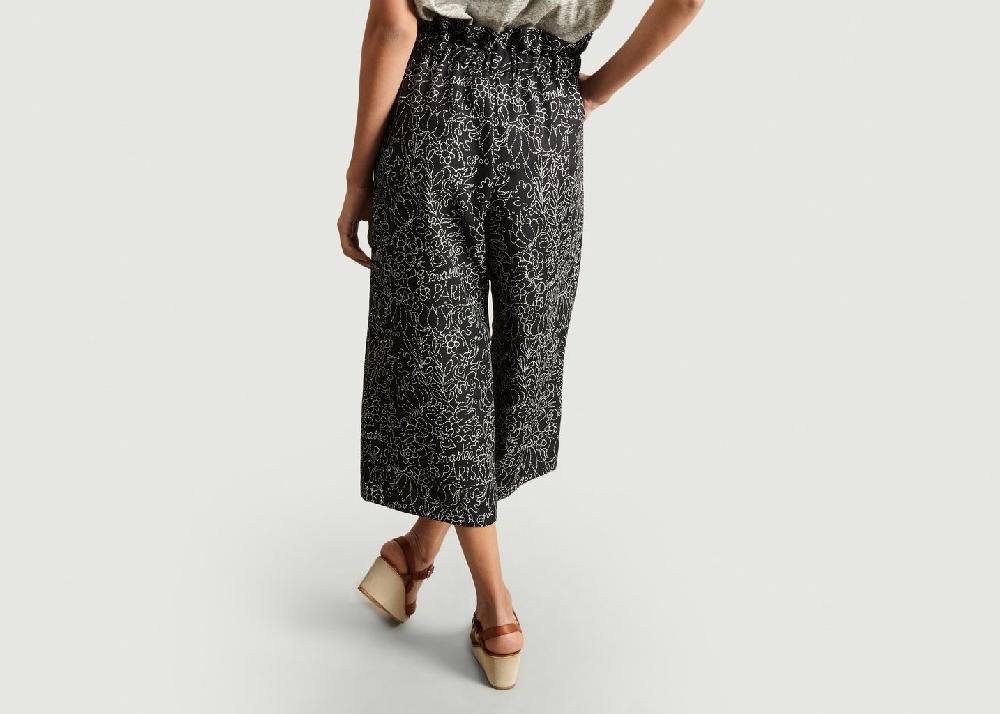 L'exception Pantalon Taille Elastiquée Noir Dévastée