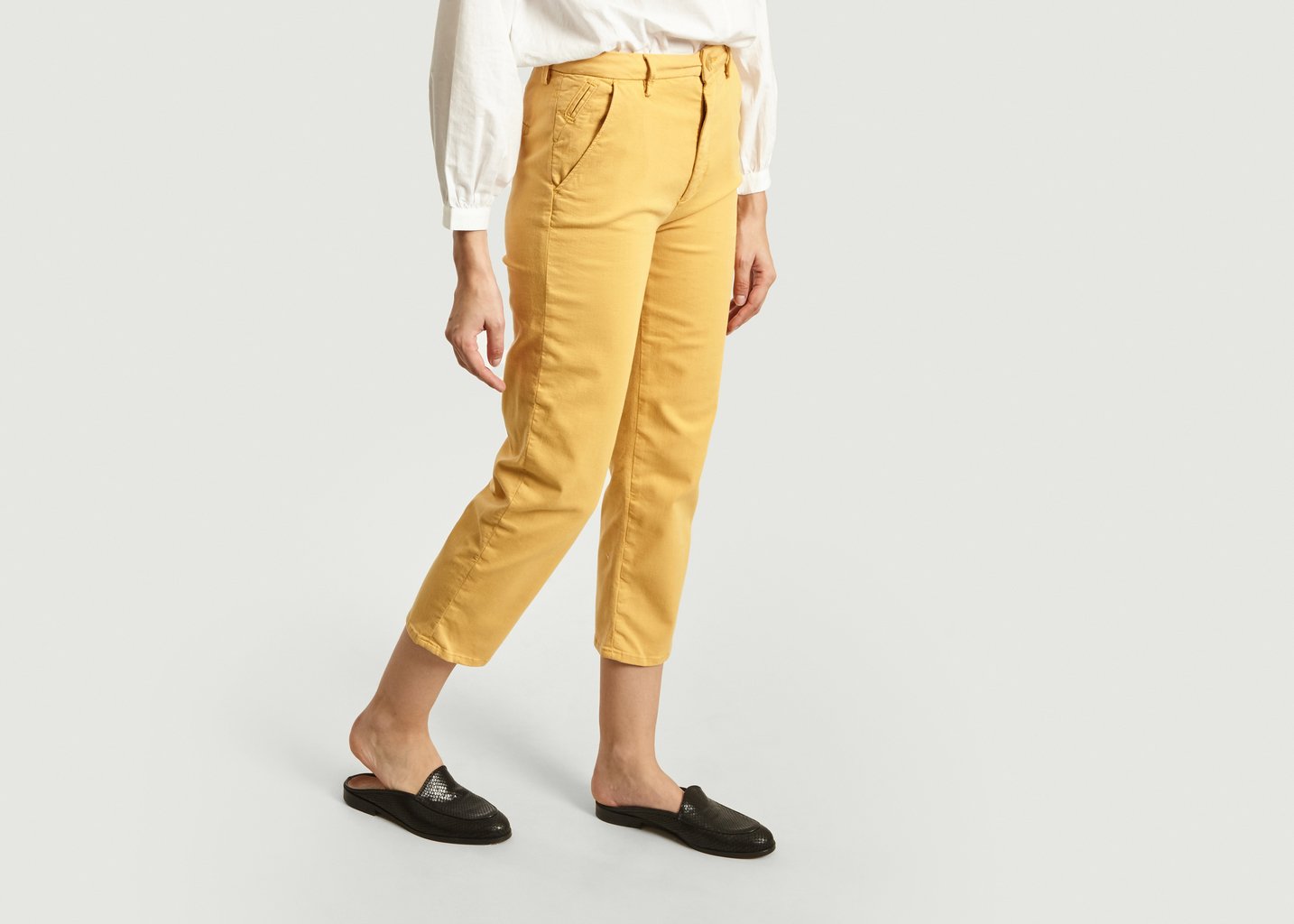 L'exception Pantalon Taille Haute 7/8e Sandy Jaune Reiko