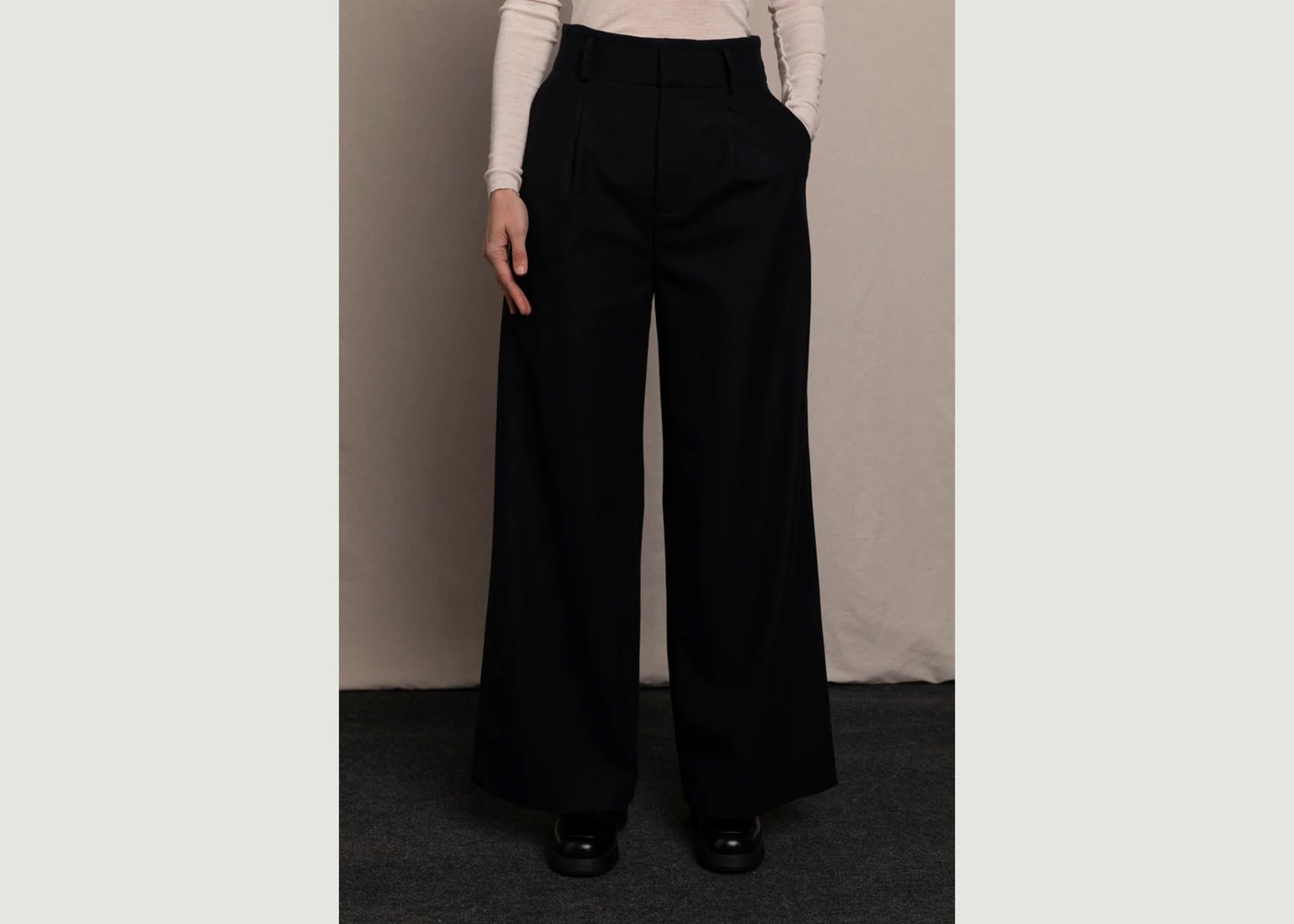 l'exception Pantalon tailleur Verger Bleu Marine Maison Lener