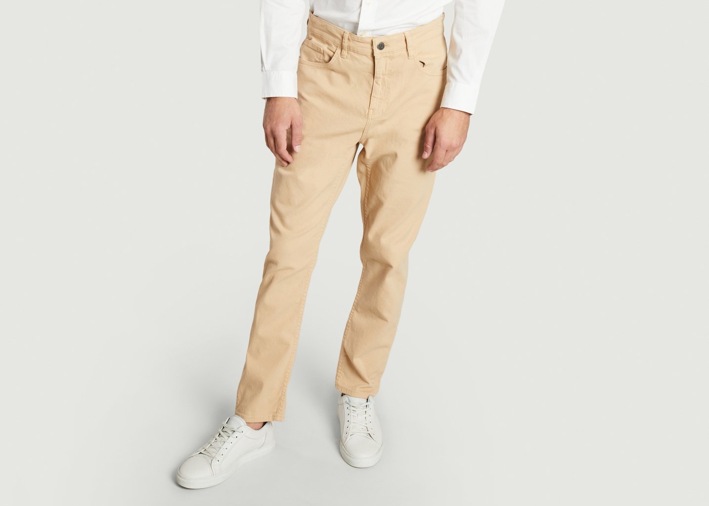 l'exception Pantalon Tim Beige Knowledge Cotton Apparel
