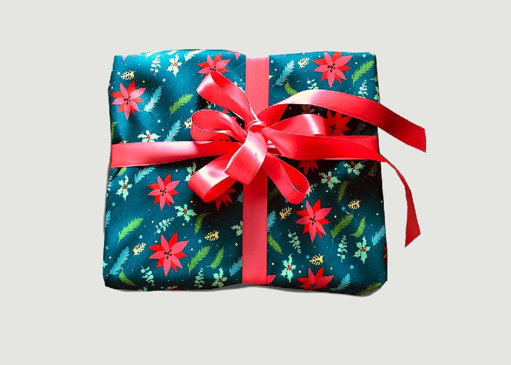 l'exception Papier cadeau réutilisable La Forêt de Noël M Vert Sapin Carédeau