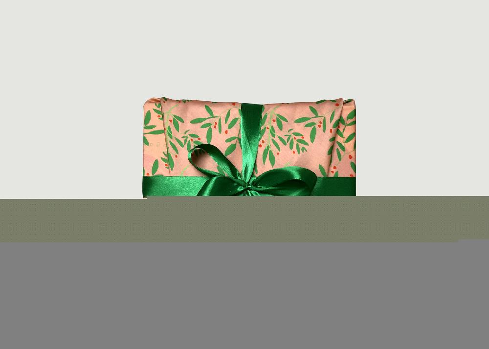 l'exception Papier cadeau réutilisable Une Branche de Houx M Corail Carédeau