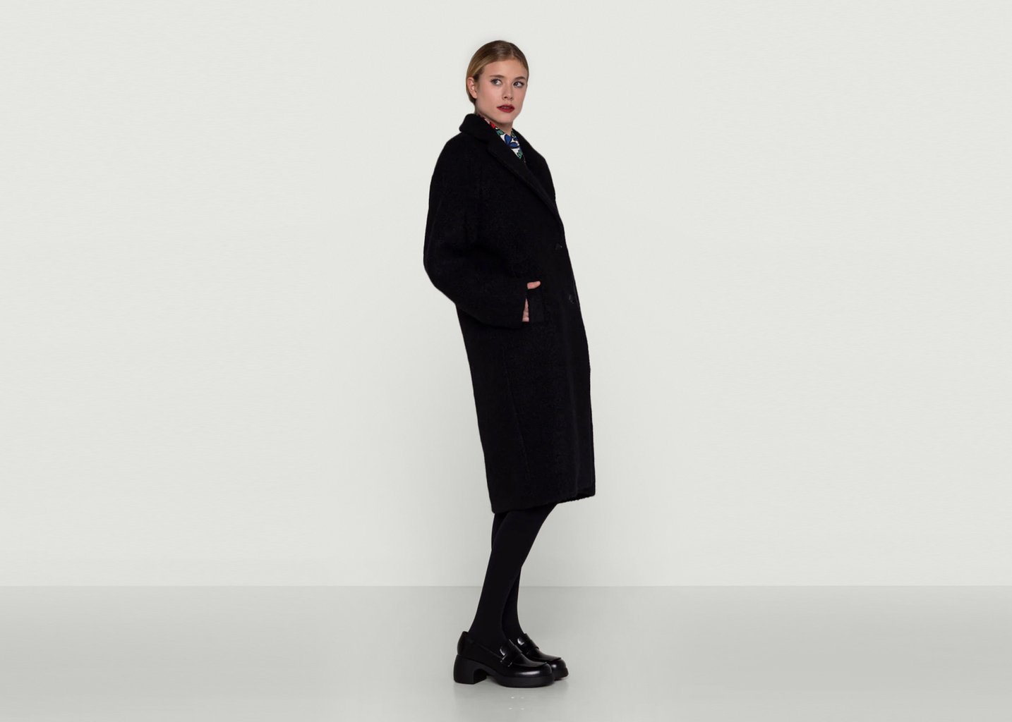 L'exception Pardessus Oversize Courant Noir Maison Lener