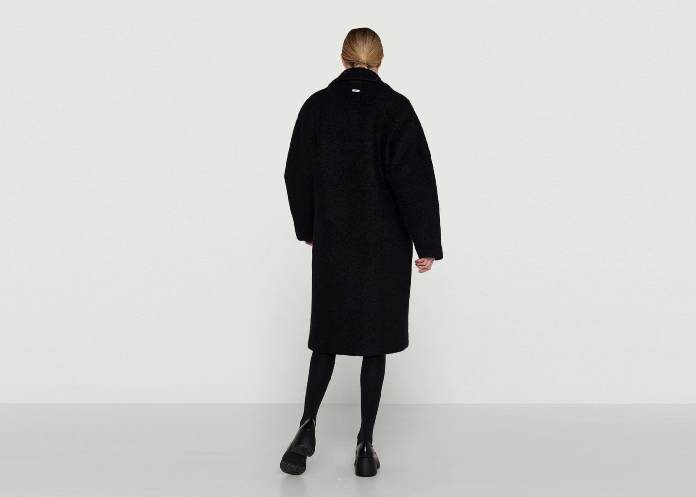 L'exception Pardessus Oversize Courant Noir Maison Lener