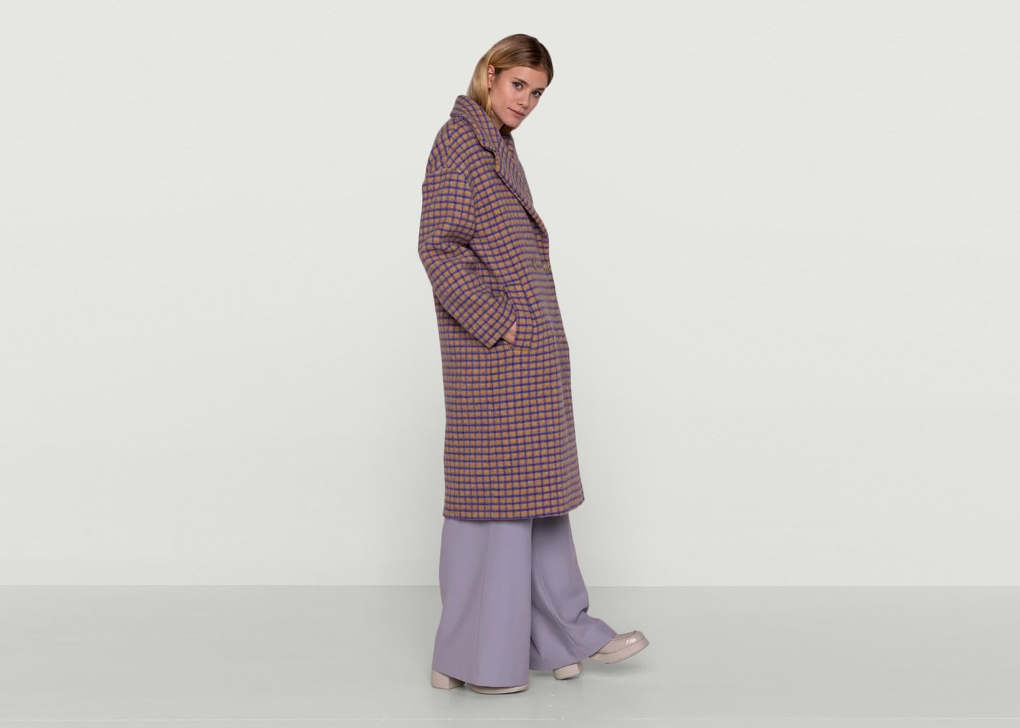 L'exception Pardessus Oversize Uniface Violet Maison Lener
