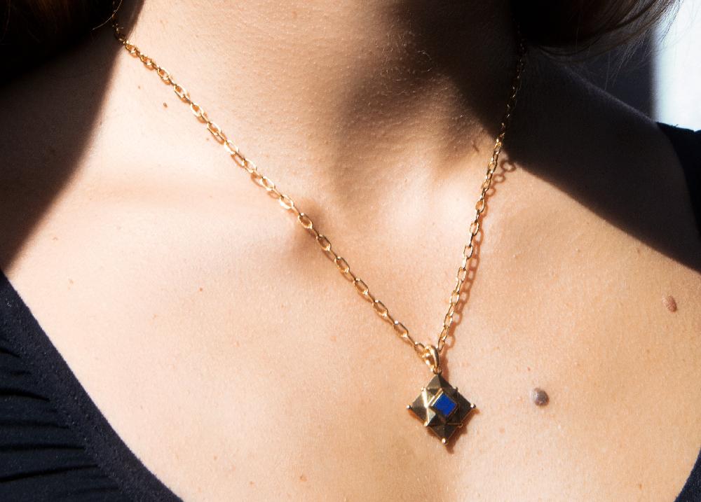 L'exception Pendantif Lapis Lazuli Laiton Aerea Studio