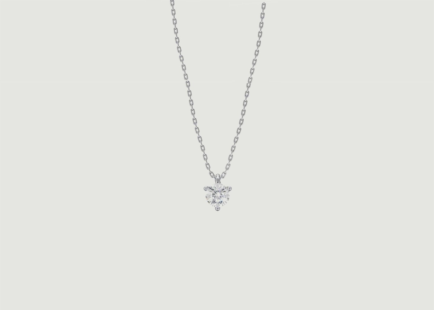 l'exception Pendentif sur collier chaîne en or blanc 18ct recylé Pur.e et diamant 0.25ct Or Blanc Loyal.e Paris