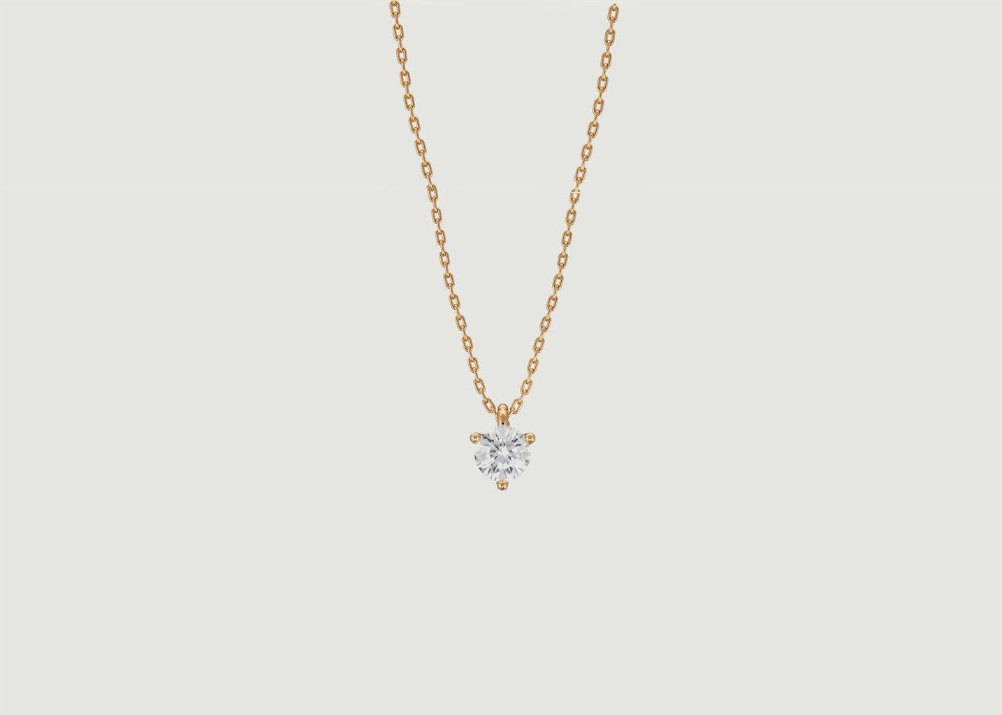 l'exception Pendentif sur collier chaîne en or jaune 18ct recylé Pur.e et diamant 0.25ct Or Loyal.e Paris