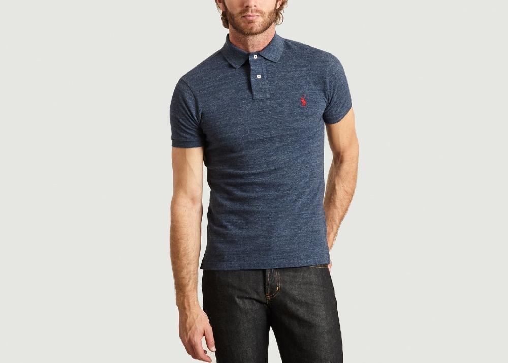 l'exception Polo Cintré en Coton Piqué Bleu Polo Ralph Lauren
