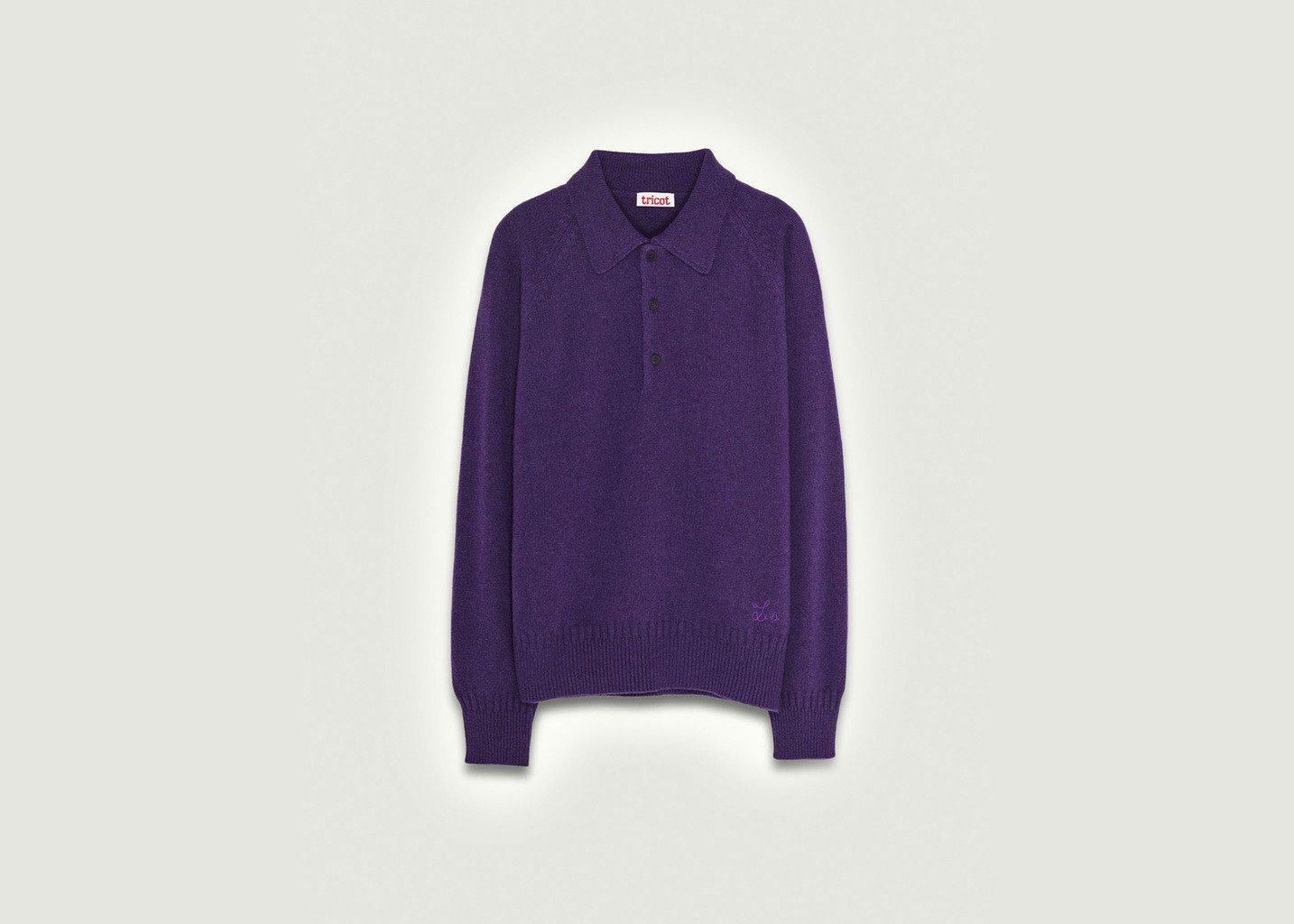 l'exception Polo en cachemire tricot X Léo Walk Violet Tricot