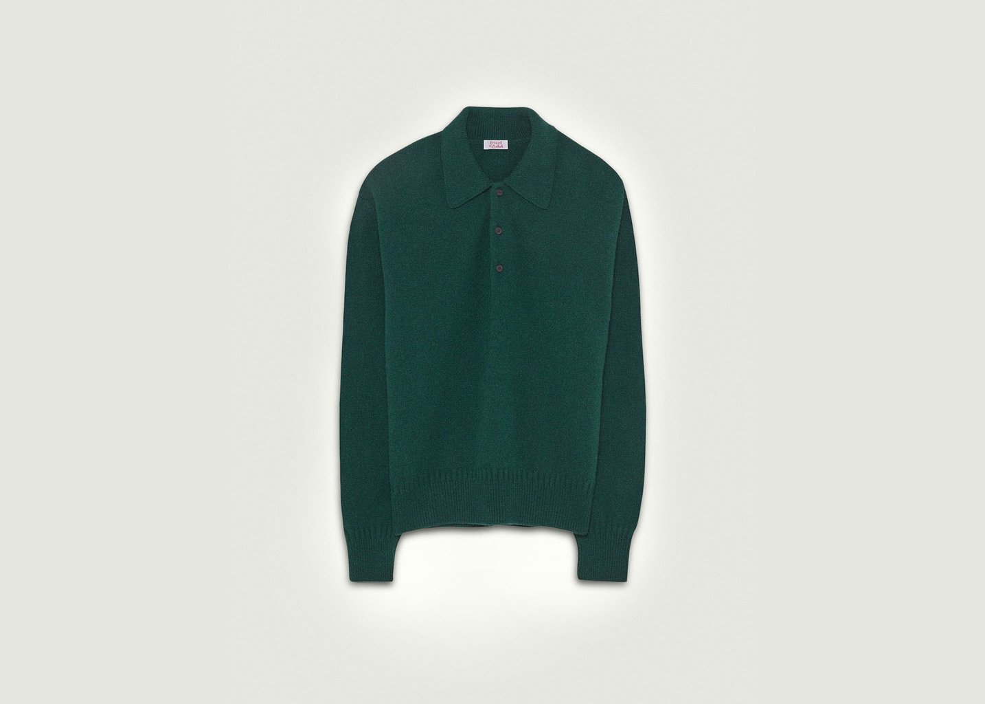 l'exception Polo en cachemire Tricot x Sabah Vert Foncé Tricot