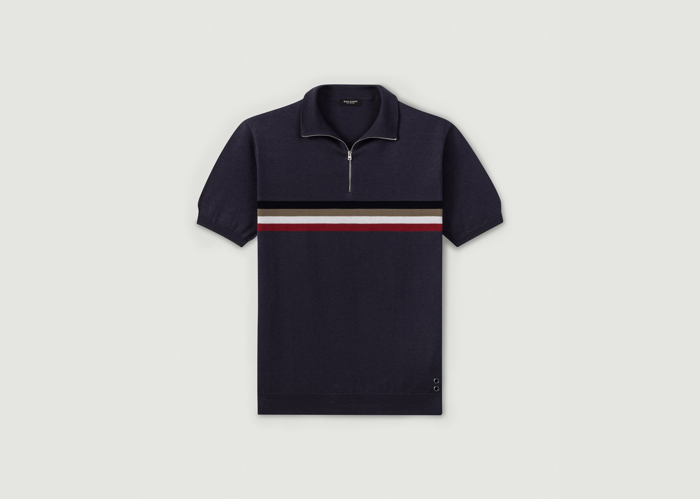 l'exception Polo En Coton Et Soie Anthracite Ron Dorff