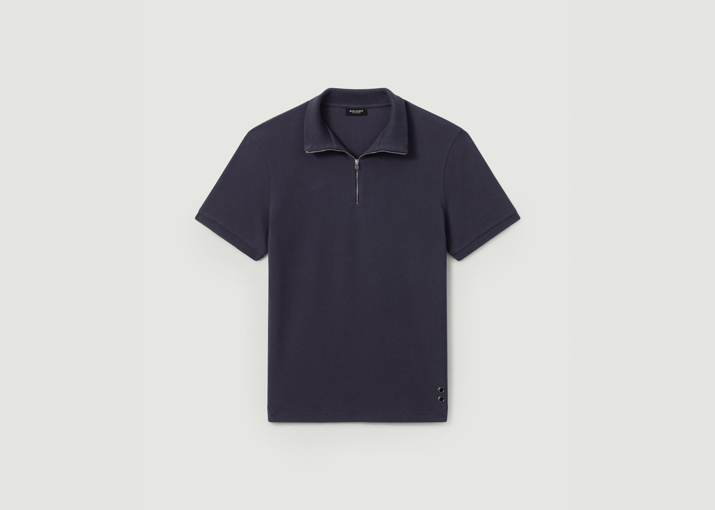 l'exception Polo En Coton Piqué Avec Passepoil Anthracite Ron Dorff
