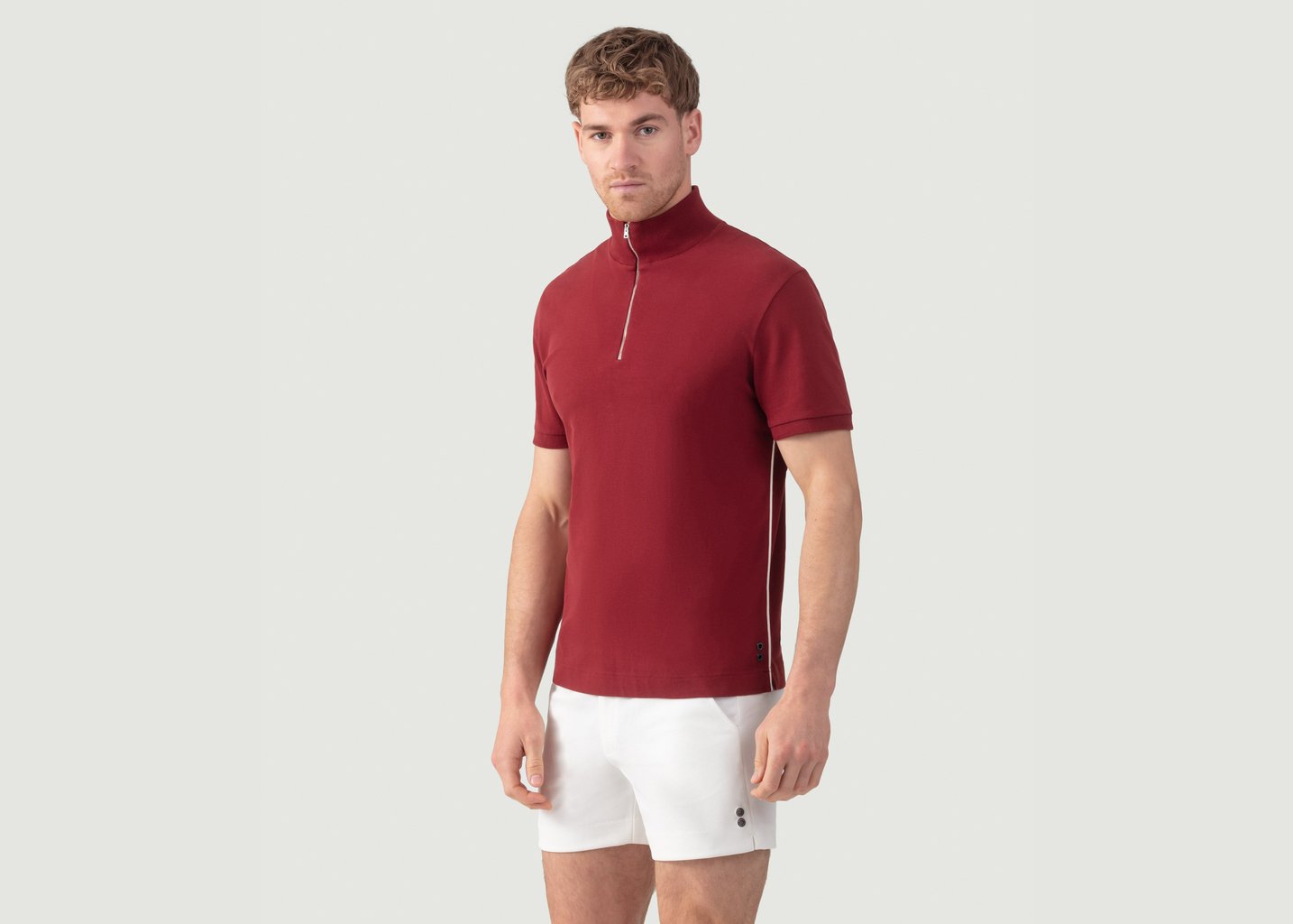 L'exception Polo En Coton Piqué Avec Passepoil Rouge Ron Dorff