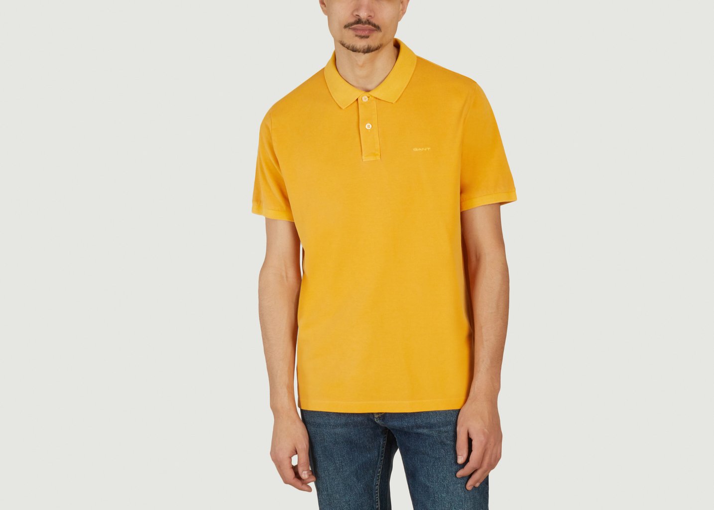 L'exception Polo En Coton Piqué Sunfaded Jaune Gant