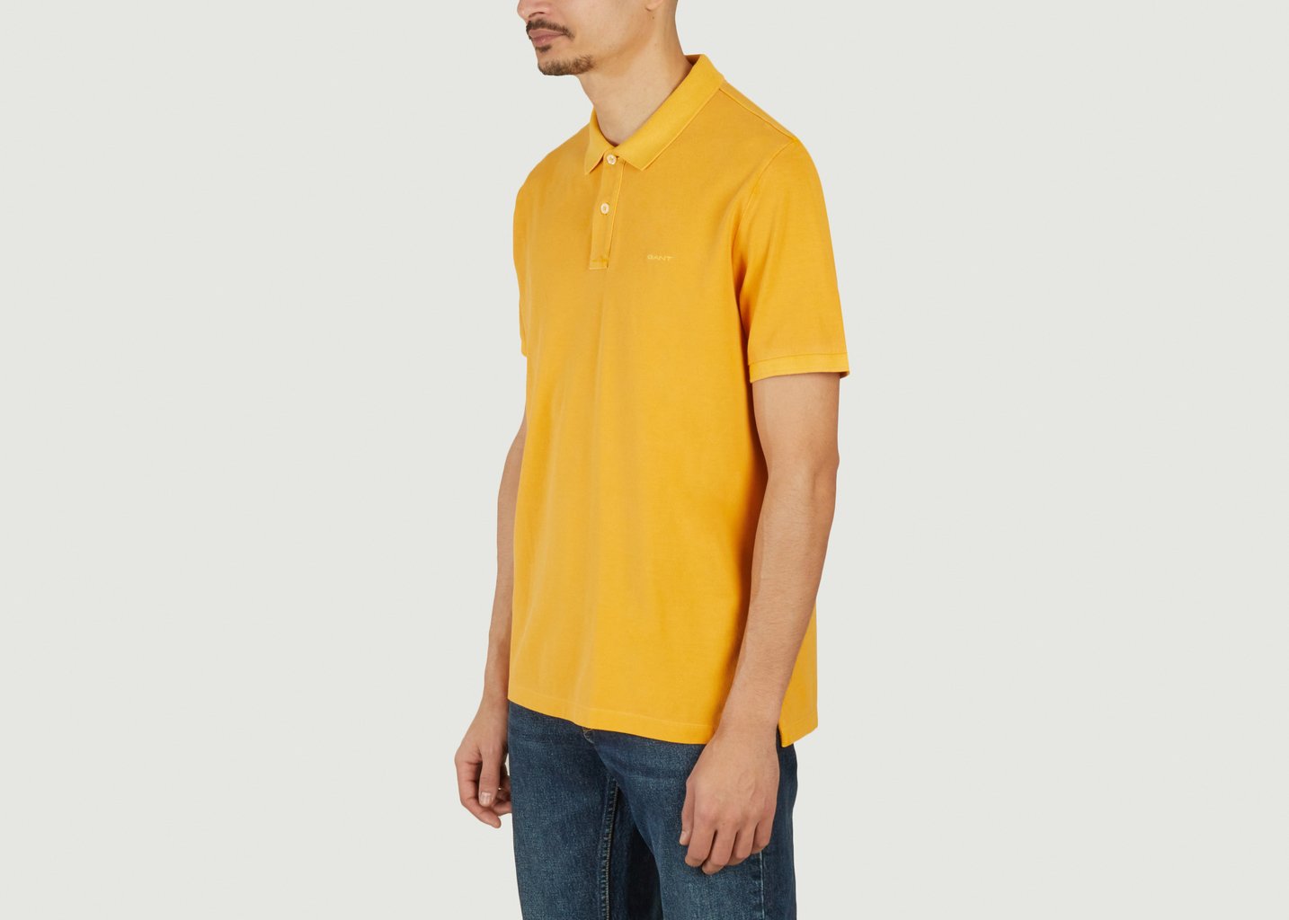 L'exception Polo En Coton Piqué Sunfaded Jaune Gant
