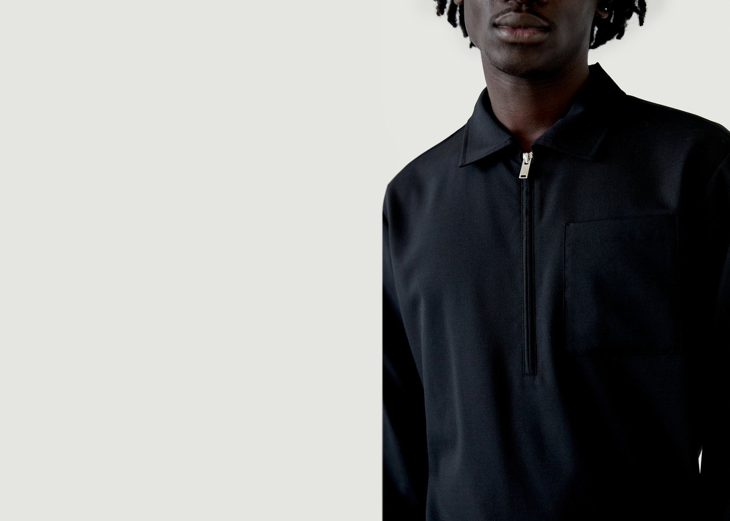 L'exception Polo En Laine Tropicale Noir Walkers Appeal