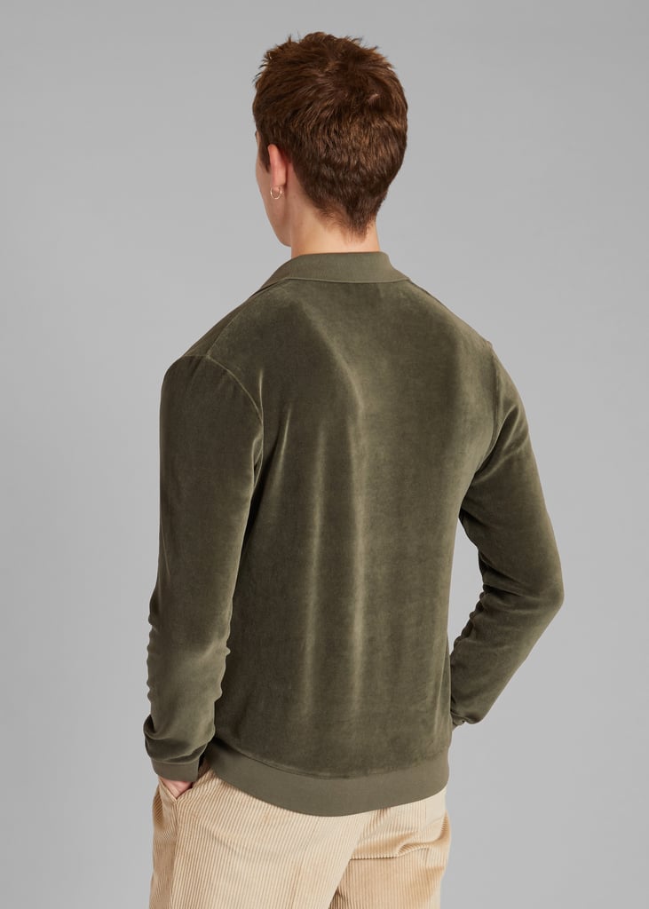 L'exception Polo En Velours Rasé En Coton Bio Khaki L'Exception Paris