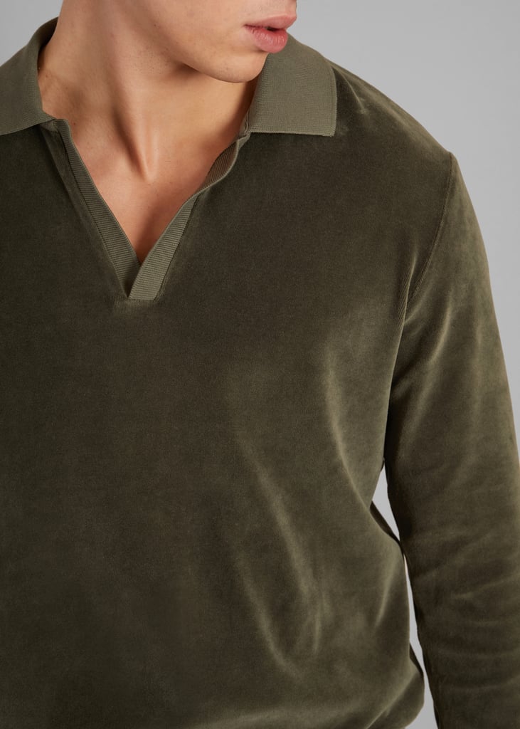 L'exception Polo En Velours Rasé En Coton Bio Khaki L'Exception Paris