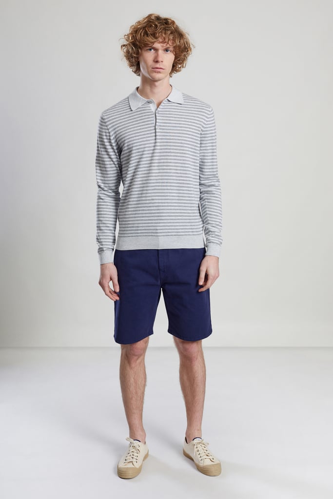 L'exception Polo Manches Longues Rayé Gris Léger L'Exception Paris