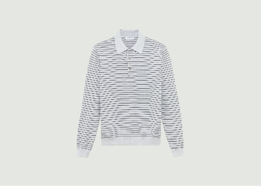 l'exception Polo Manches Longues Rayé Gris Léger L'Exception Paris