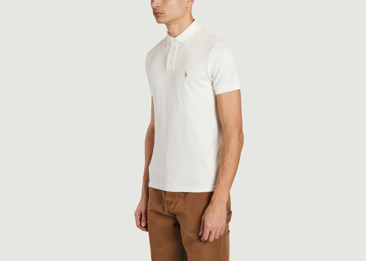 L'exception Polo Piqué De Coton Ecru Polo Ralph Lauren