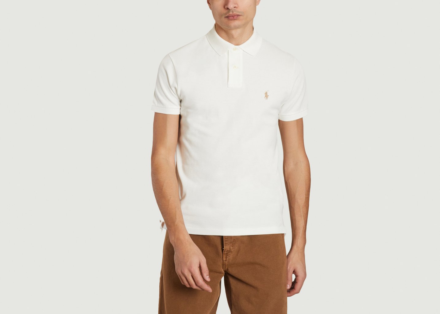 l'exception Polo Piqué de coton Ecru Polo Ralph Lauren