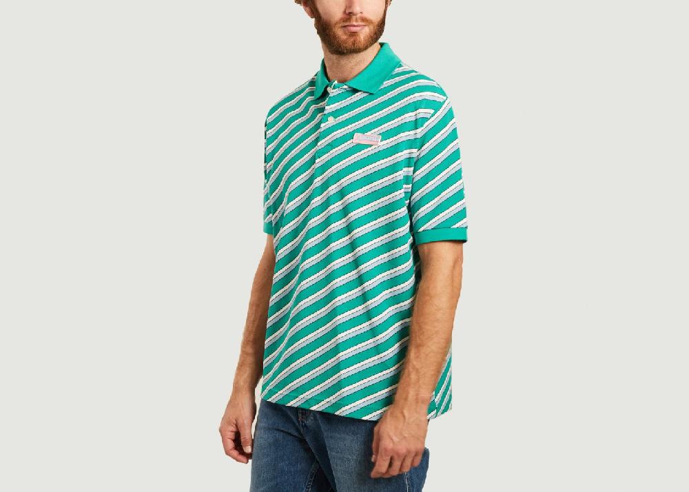 L'exception Polo Rayé Coupe Loose Vert Lacoste Live