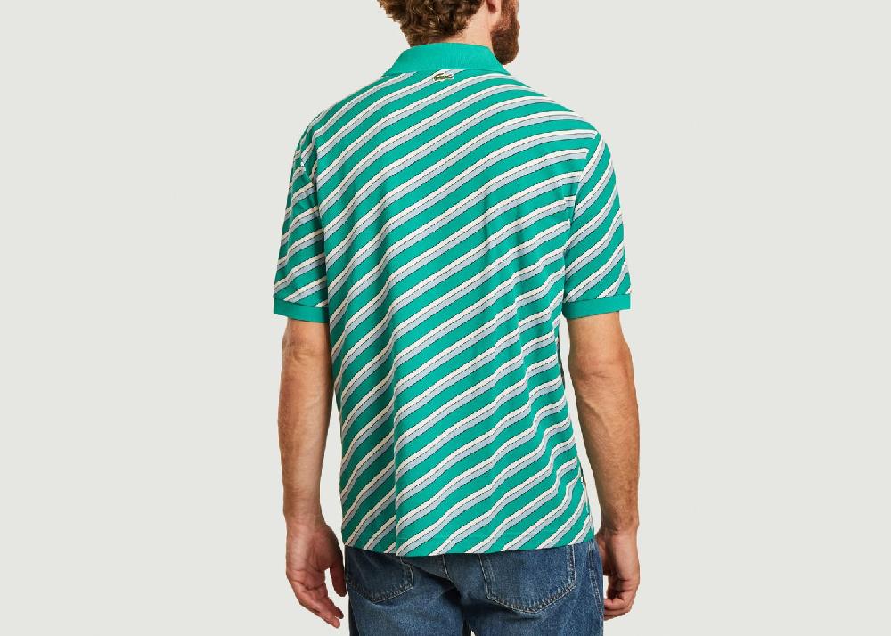 L'exception Polo Rayé Coupe Loose Vert Lacoste Live