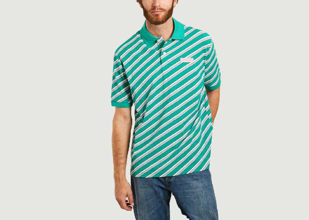 l'exception Polo rayé coupe loose Vert Lacoste Live