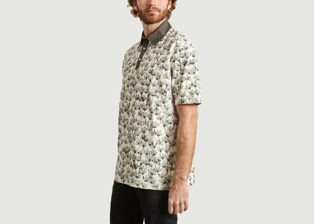 L'exception Polo Riso à Fleurs Gris Band Of Outsiders