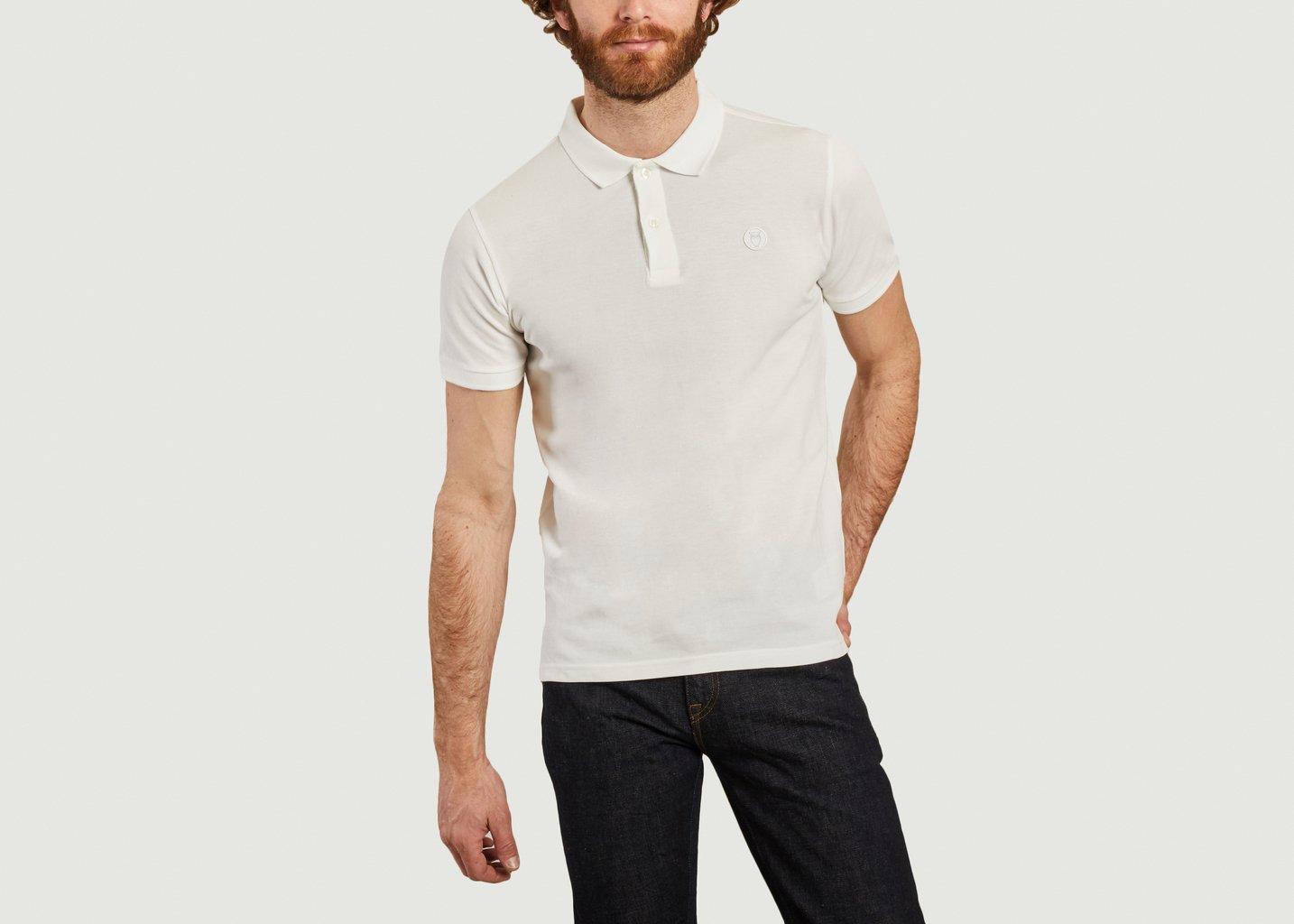 l'exception Polo Rowan Blanc Knowledge Cotton Apparel