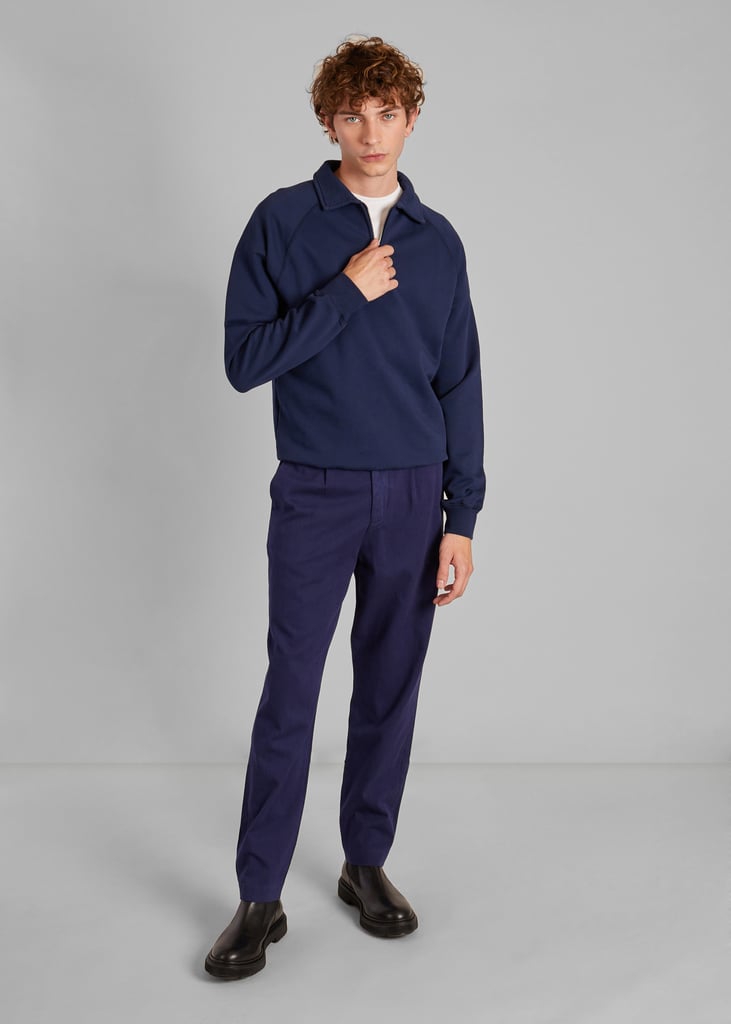 L'exception Polo Zippé En Coton Bio Bleu Pétrole L'Exception Paris