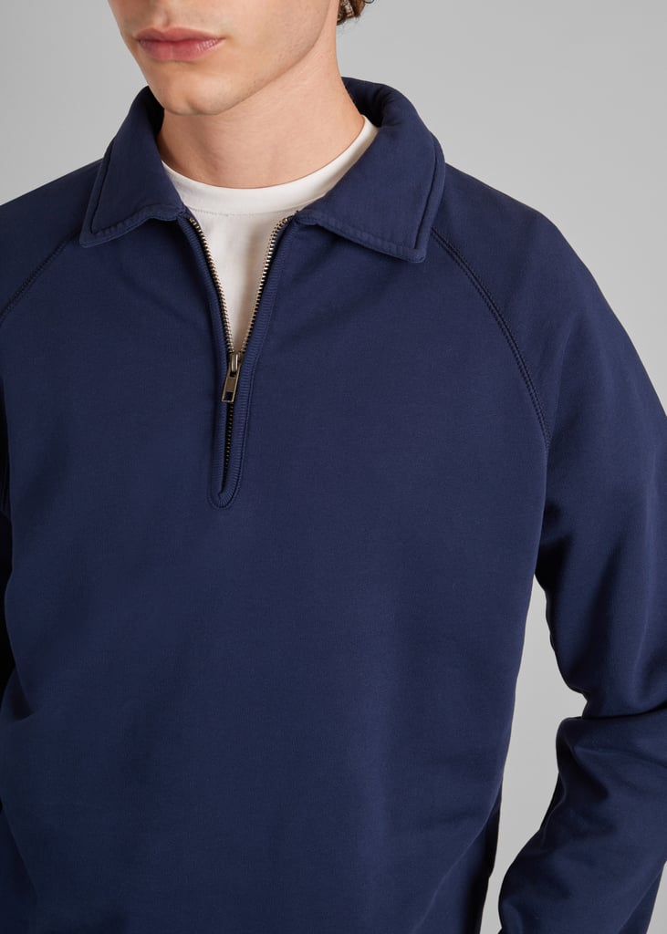 L'exception Polo Zippé En Coton Bio Bleu Pétrole L'Exception Paris