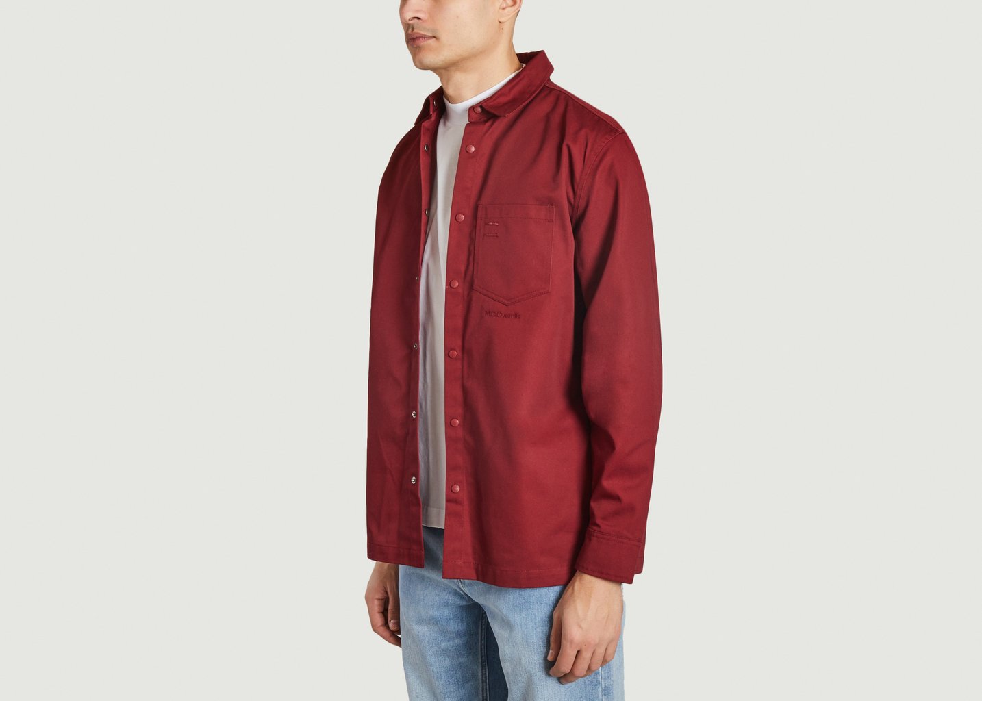 L'exception Polycotton Collared Snap Shirt Bordeaux M.C. Overalls