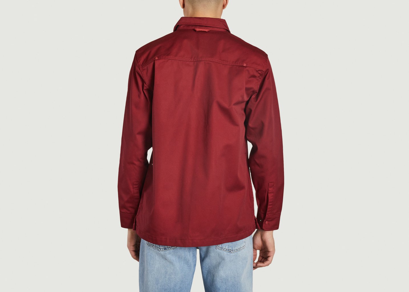 L'exception Polycotton Collared Snap Shirt Bordeaux M.C. Overalls