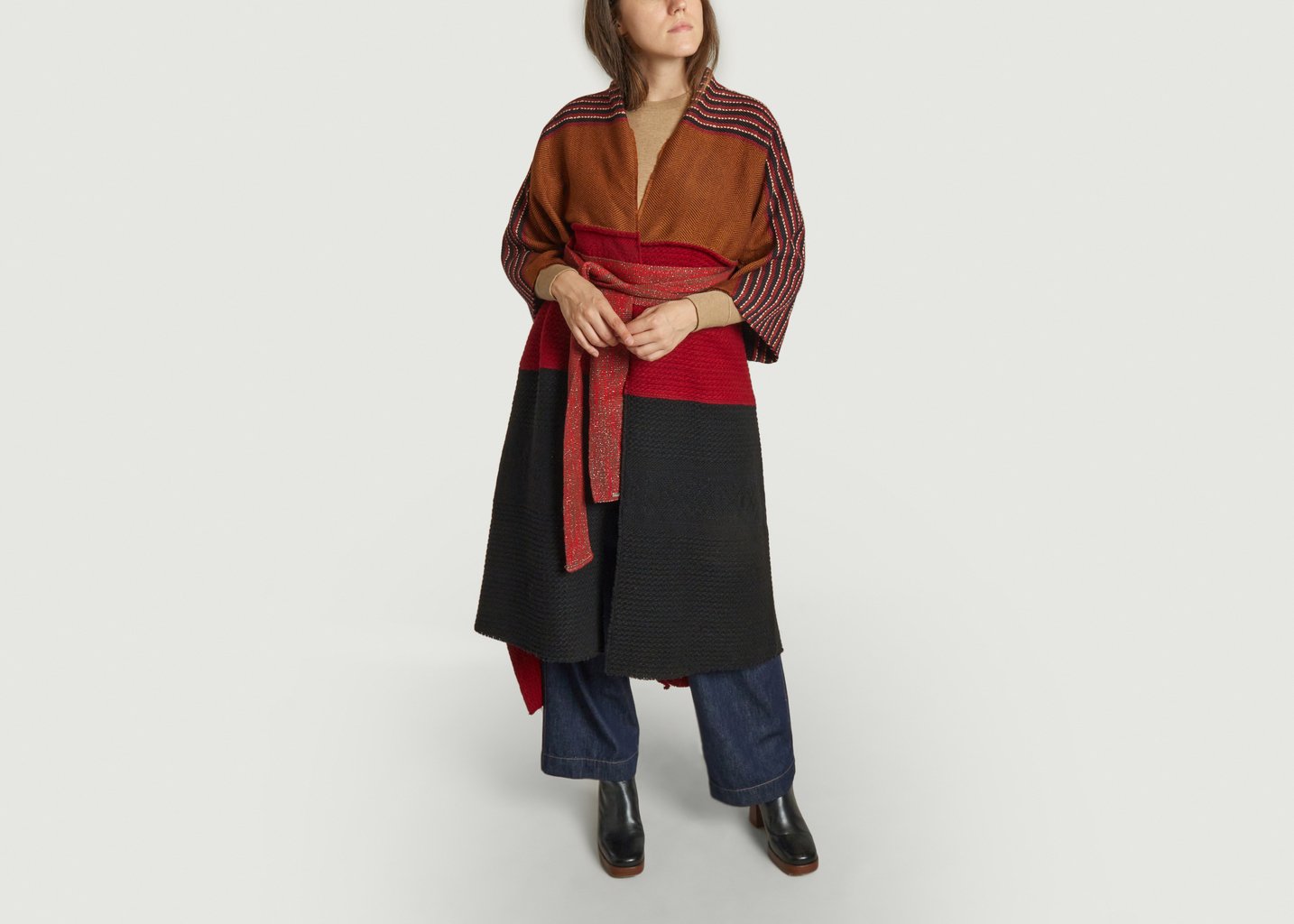 l'exception Poncho linea media Multicolore Adriana Santacruz