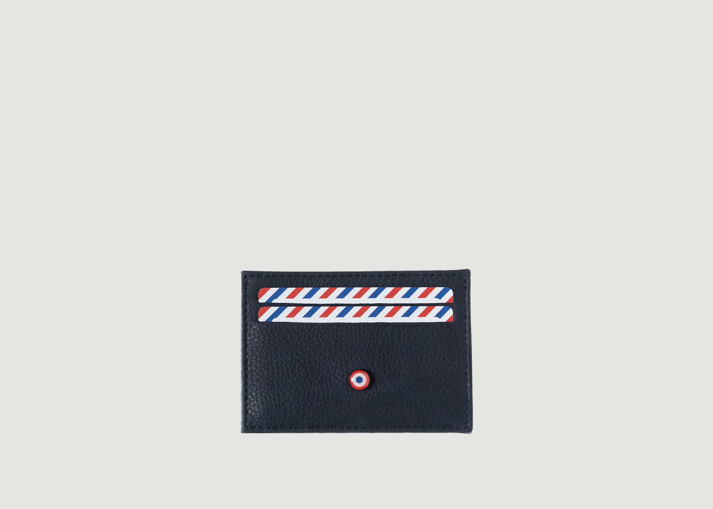 L'exception Porte Cartes Cuir De Poisson Et Nubuck Georges Bleu Larmorie