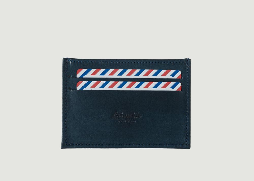 L'exception Porte Cartes Cuir Végétal Georges Bleu Larmorie