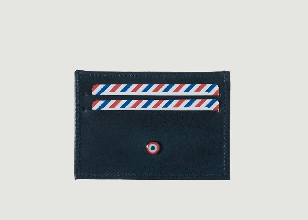 l'exception Porte cartes cuir végétal Georges Bleu Larmorie