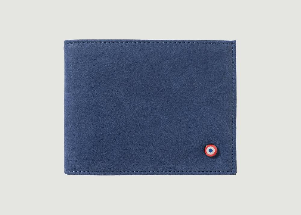 l'exception Portefeuille Italien cuir nubuck Arthur Bleu Marine Larmorie