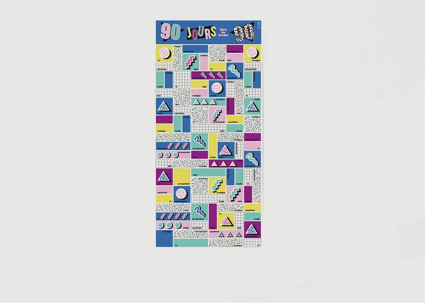 l'exception Poster A Gratter 90 jours dans les années 90 Multicolore Doiy Design